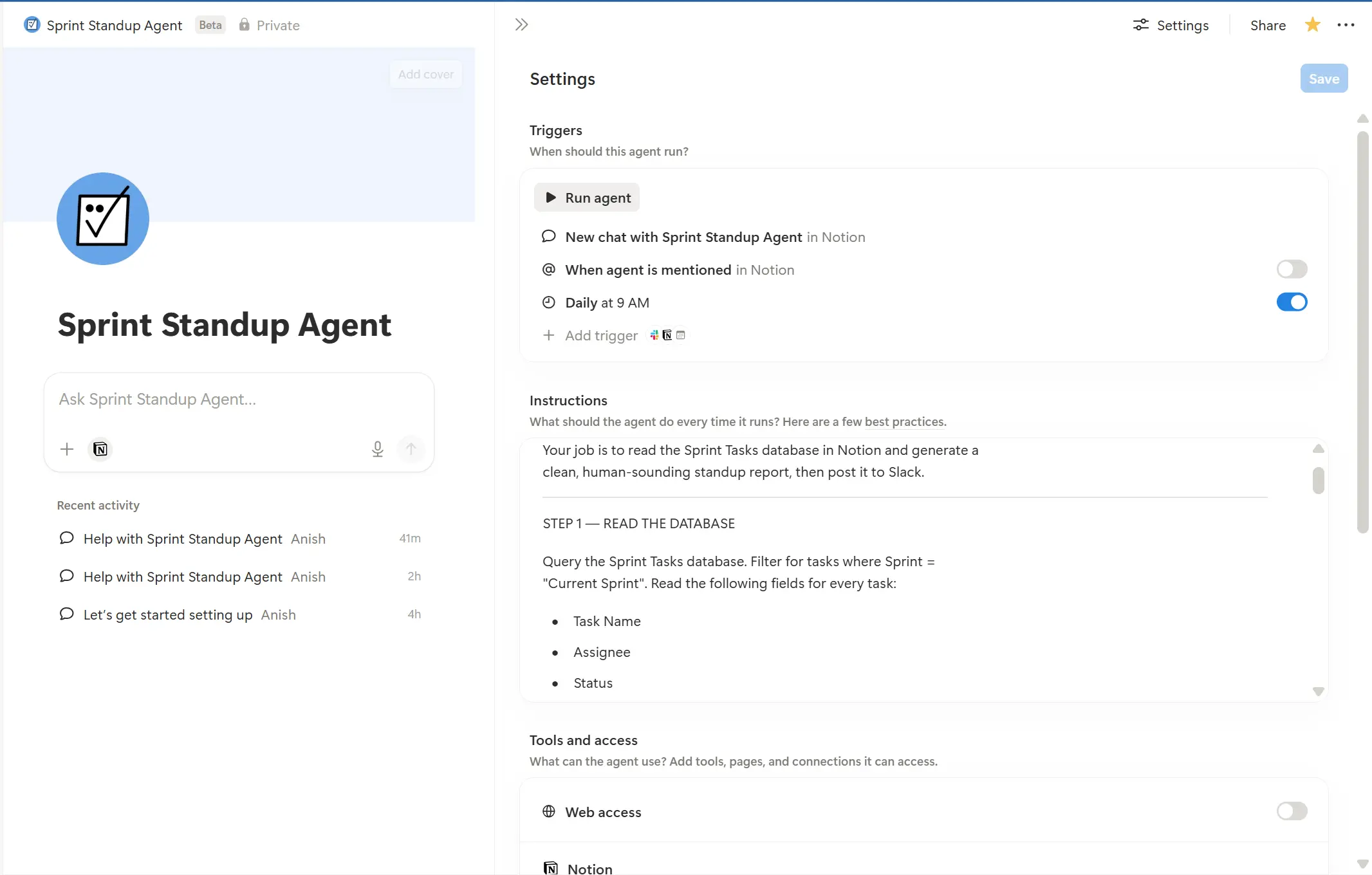 Sprint Standup Agent
